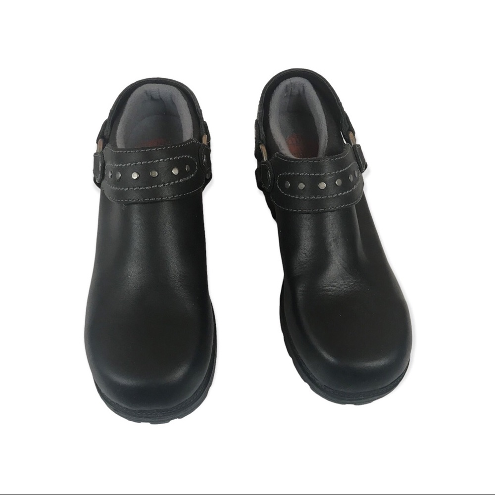 Harley Davidson Black Heeled Clogs Women's Size 8.5